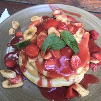 Vegan pancakes  at Bukit Cafe in Pecatu