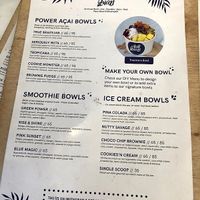 menu page at Acai Queen - Gootama in Ubud