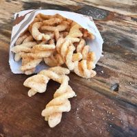 Cinnamon twists, a vegan treat available at taco bell. Do not need to order special, they are naturally vegan. at Taco Bell in Camp Lejeune