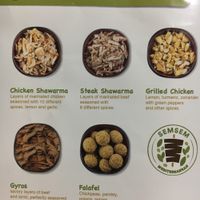 Menu falafel  at SemSem Mediterranean in Tinley Park
