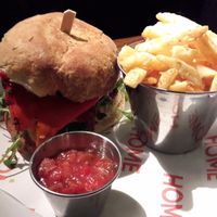 Mushroom & bhaji burger at Home in Manchester