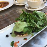 Vegan Benny with veggie haggis and mushrooms at Loudons Cafe and Bakery - Fountainbridge in Edinburgh