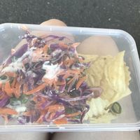 Coleslaw and chips as a side  at 2Blondescafe  in Springwood