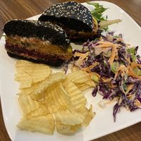 Vegan burger  at 2Blondescafe  in Springwood