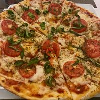 Vegan Pizza with heartbest cheese  at Prana Restaurante in La Paz
