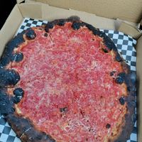 Tomato pie - burned 😥 at Bare Knuckle Pizza in Oakland