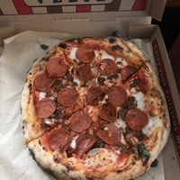 Amazing vegan pizza  at Bare Knuckle Pizza in Oakland