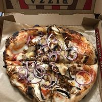 Amazing vegan pizza at Bare Knuckle Pizza in Oakland