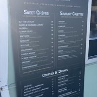 Menu Feb 2026  at Charlie Brown's Crepes - Food Trailer in Wanaka