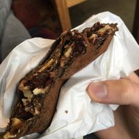 Nutty crepe - peanut butter, almond flakes, walnuts, chocolate chips and maple syrup at Charlie Brown's Crepes - Food Trailer in Wanaka