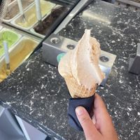 Nectarine sorbet  at Black Peak Gelato in Wanaka
