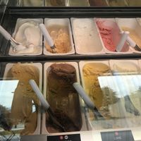Ice cream displayer at Black Peak Gelato in Wanaka