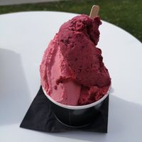 Raspberry, plum & blackcurrant at Black Peak Gelato in Wanaka