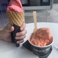 Raspberry and blood orange  at Black Peak Gelato in Wanaka