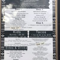 menu feb 2020 at Burrito Craft - Food Trailer in Wanaka