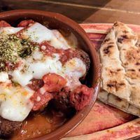 Vegan meatballs with vegan feta at Brizola Bar and Grill in Clitheroe