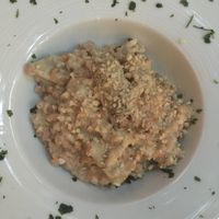 Farzotto with tobinambur and artichokes  at OH Ficomaeco in Brescia
