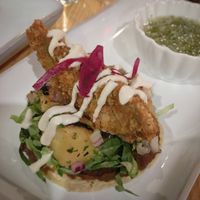 Fried avocado tostada  at Cocina de La Sirena in Lubbock