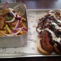 Loaded fries and hotdog at Happy Friday Kitchen  in Oxford
