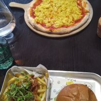 mac and cheese pizza
Loaded fries with mac daddy burger at Happy Friday Kitchen  in Oxford