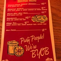 Brunch menu pt 1 at El Burro - Regent Square in Pittsburgh