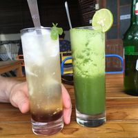 Es Degan drink and Green Power juice  at ViaVia in Yogyakarta