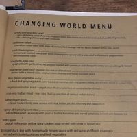 Menu at ViaVia in Yogyakarta