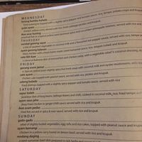 Menu at ViaVia in Yogyakarta