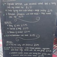 Menu at Green Dragon in Wymondham