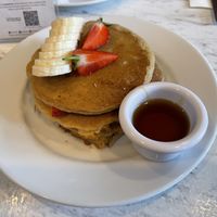 Vegan pancakes with strawberry and banana  at POG - Bachelor's Walk in Dublin