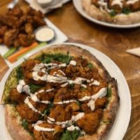 Buffalo cauliflower, buffalo cauliflower pizza, and Mac and cheese  at Sage Regenerative Kitchen in Pasadena