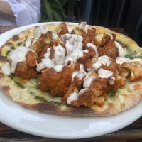 Buffalo cauliflower pizza   at Sage Regenerative Kitchen in Pasadena