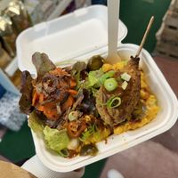 Kimchi Mac topped with mushroom drumstick 🤤  at My Goodness in Cork