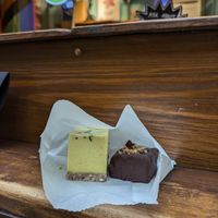 Lemon cheesecake and vegan snickers at My Goodness in Cork