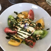 tomato no-mozza burrata at Aujourd'hui Demain Cafe in Paris