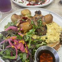 weekend brunch  at Aujourd'hui Demain Cafe in Paris