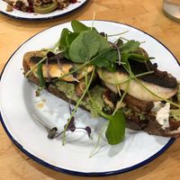 Portobello toast at Aujourd'hui Demain Cafe in Paris
