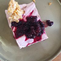 Cheesecake at Aujourd'hui Demain Cafe in Paris