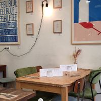 Interior at Aujourd'hui Demain Cafe in Paris