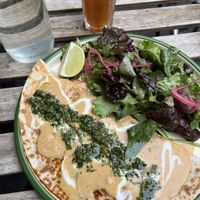 quesadilla combo with thé glacé  at Aujourd'hui Demain Cafe in Paris