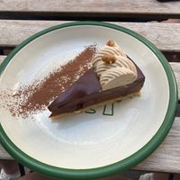 Chocolate cake at Aujourd'hui Demain Cafe in Paris