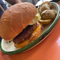 Burger at Aujourd'hui Demain Cafe in Paris