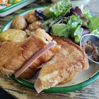 Yummy sandwich but soooo small! at Aujourd'hui Demain Cafe in Paris