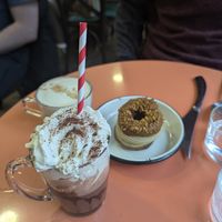 Dessert and drinks at Aujourd'hui Demain Cafe in Paris