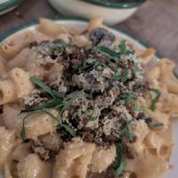 Mac'n'Cheese Carbonara (medium) at Aujourd'hui Demain Cafe in Paris