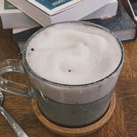 Purple Latte at Aujourd'hui Demain Cafe in Paris