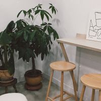 Cosy spot at Aujourd'hui Demain Cafe in Paris