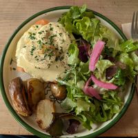 Eggs Benedict at Aujourd'hui Demain Cafe in Paris