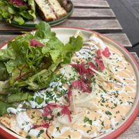 quesadilla chickichurri  at Aujourd'hui Demain Cafe in Paris