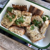 Garlic Bread at Aujourd'hui Demain Cafe in Paris